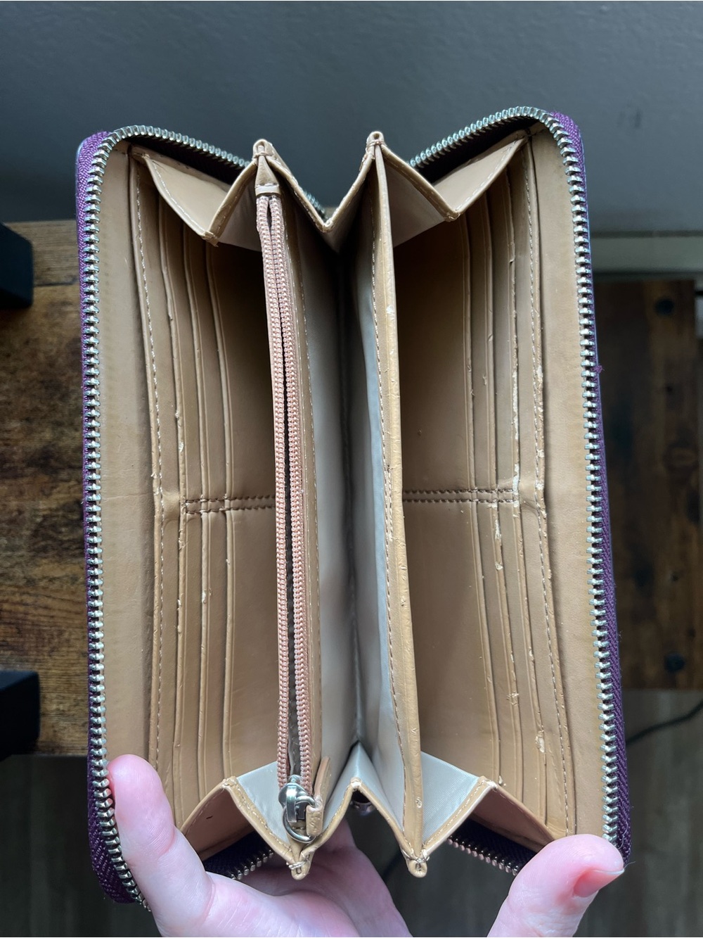 EUC- Coach Burgundy Zip-Around Wallet with Front Pocket - Picture 2 of 4